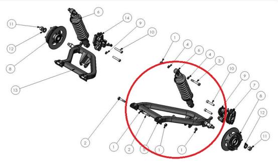 Dreieckslenker hinten links Ligier X-Too (JS28)