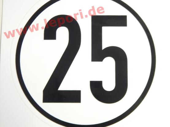 25 km/h-Schild - Aufkleber