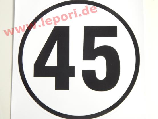 45 km/h-Schild - Aufkleber