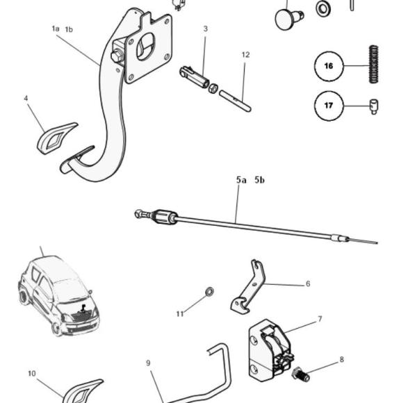 Gaszug Microcar MGo, M8 mit DCI-Motor