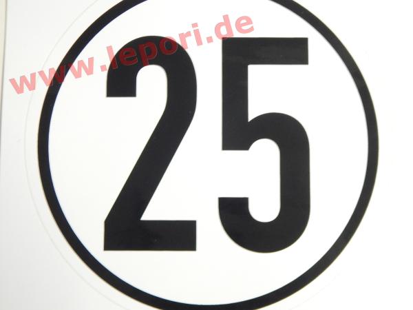 25 km/h-Schild - Aufkleber