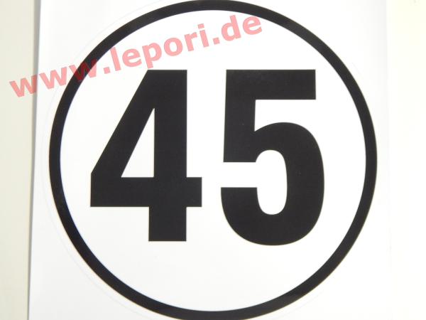 45 km/h-Schild - Aufkleber